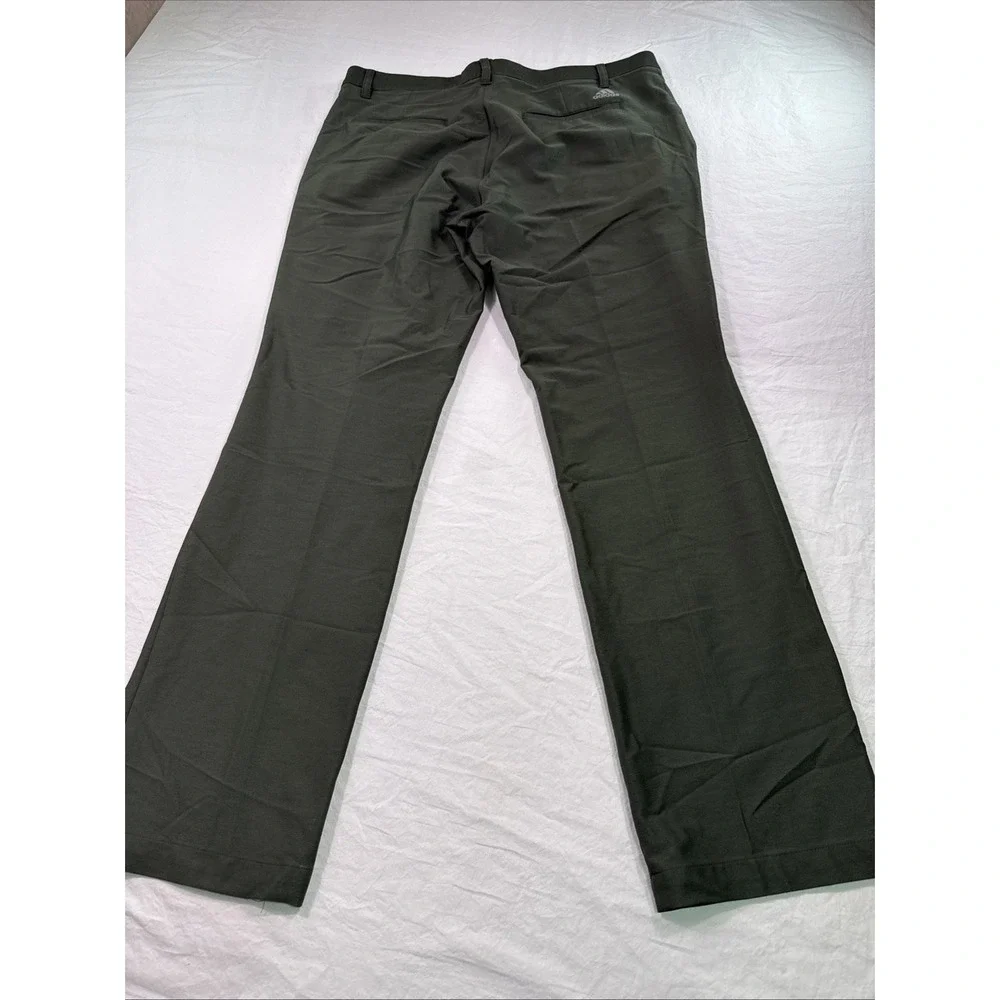 Adidas Pants Men 34x32 KHAKI GRN Straight Golf Flat Front  Climacool PERFORMANCE